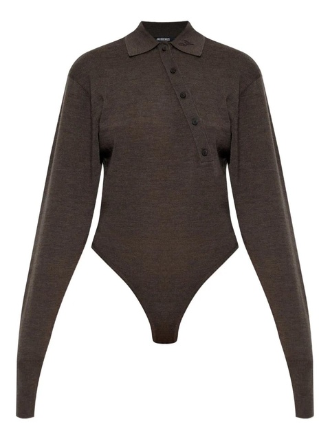 Jacquemus buttoned polo bodysuit - Brown - zdjęcie produktu nr 1