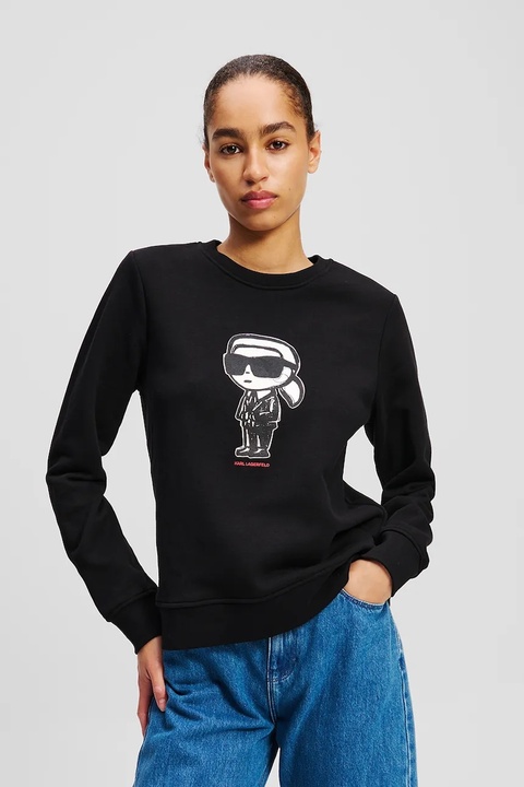 Karl Lagerfeld bluza bawełniana damska kolor czarny z nadrukiem A2W20071 - zdjęcie produktu nr 1