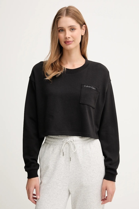 Calvin Klein Underwear bluza bawełniana damska kolor czarny gładka LV00QS7516 - zdjęcie produktu nr 1