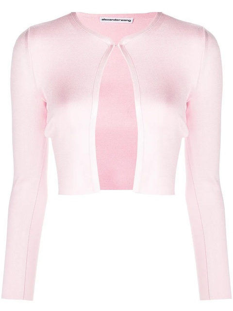 Alexander Wang bonded crew-neck cropped cardigan - Pink - zdjęcie produktu nr 1
