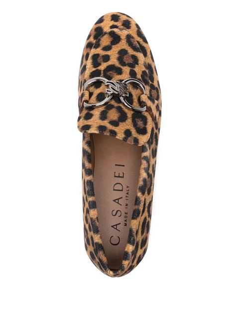 Casadei leopard print hardware loafers - Brown - zdjęcie produktu nr 2
