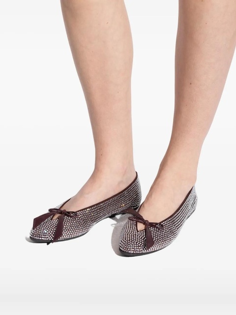 The Attico bead-embellished bow ballet flats - Brown - zdjęcie produktu nr 2