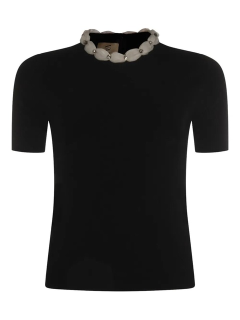 Valentino Garavani wool floral top - Black - zdjęcie produktu nr 1
