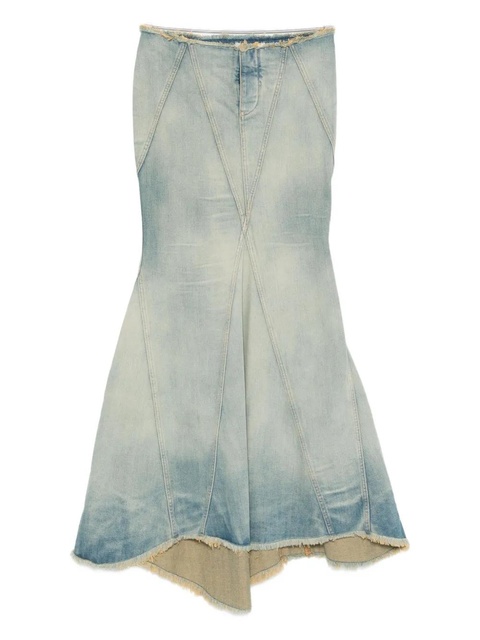 Off-White frayed panelled skirt - Blue - zdjęcie produktu nr 1