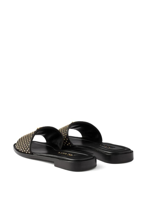 Prada stud-embellished leather sandals - Black - zdjęcie produktu nr 2
