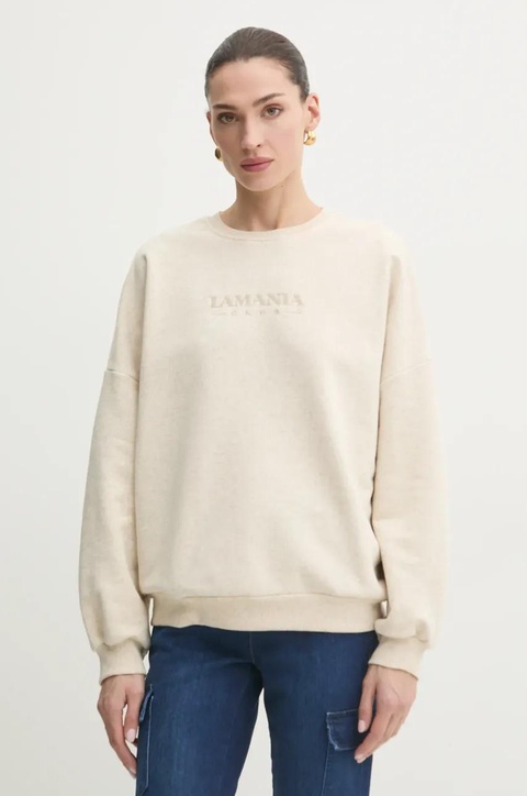 La Mania bluza damska kolor beżowy z aplikacją LOVELY - zdjęcie produktu nr 1