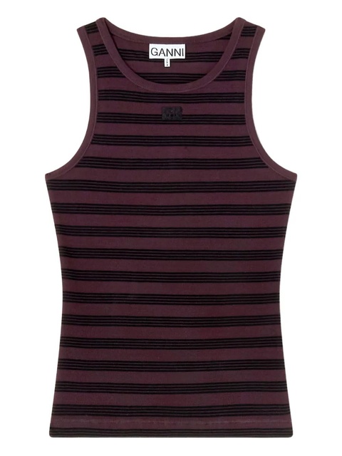 GANNI striped tank top - Brown - zdjęcie produktu nr 1