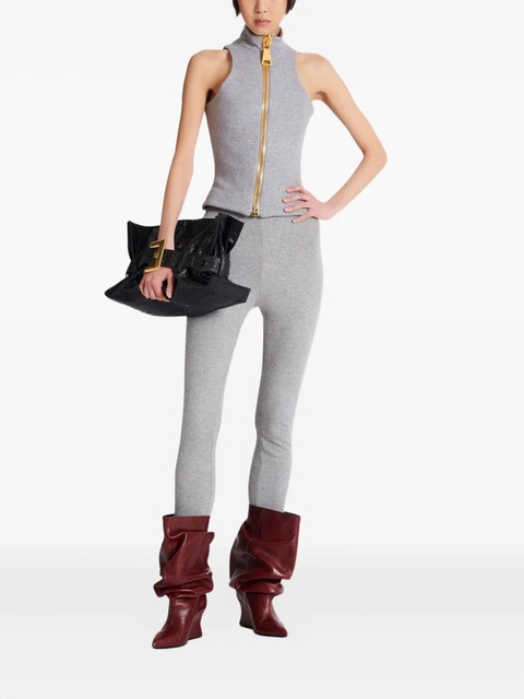 Balmain mock-neck zip-front top - Grey - zdjęcie produktu nr 2