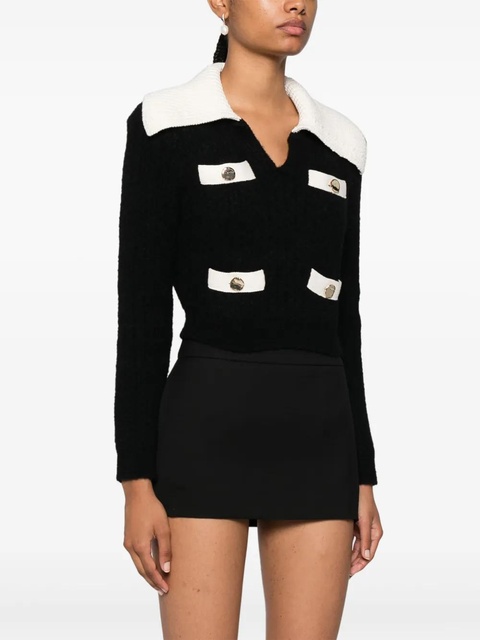 Self-Portrait cropped sweater - Black - zdjęcie produktu nr 2