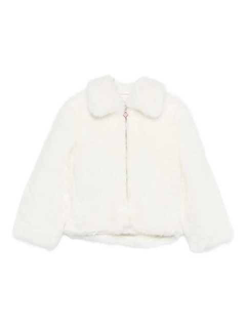 Casablanca zip-up faux-fur jacket - White - zdjęcie produktu nr 1