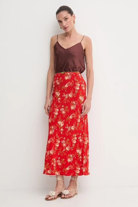 Never Fully Dressed spódnica kolor czerwony maxi prosta NFDSK738 - zdjęcie produktu nr 2