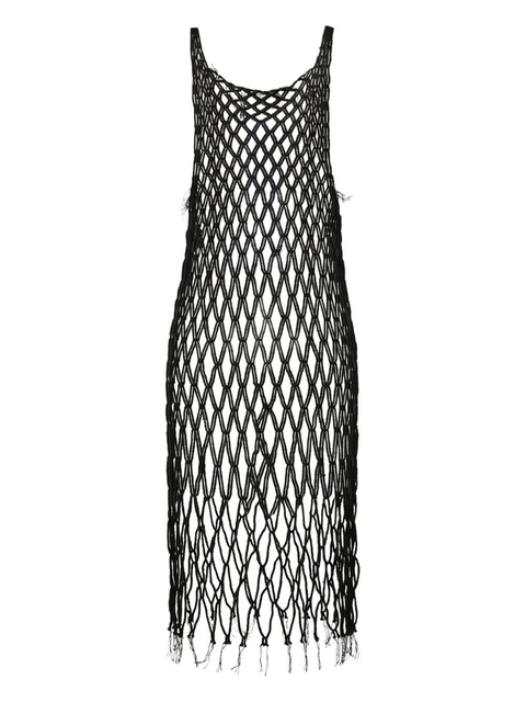 MM6 Maison Margiela open-knit midi dress - Black - zdjęcie produktu nr 2