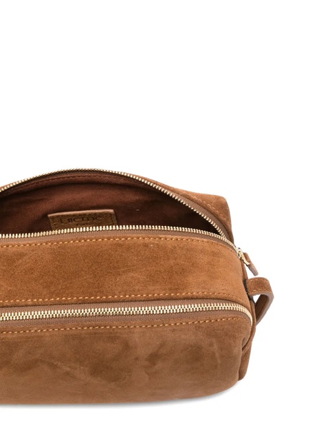 Elleme mini Trousse suede double-zip shoulder bag - Brown - zdjęcie produktu nr 2