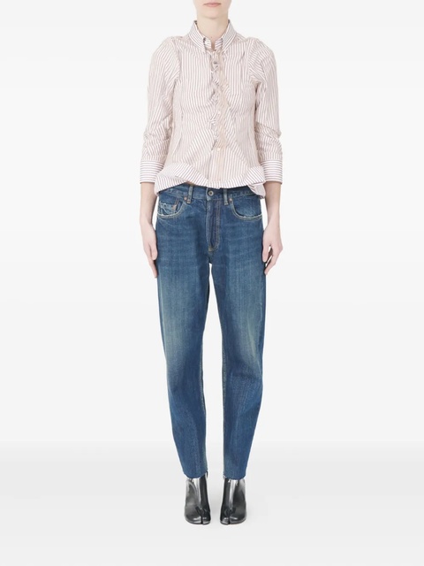 Maison Margiela striped ruffled shirt - White - zdjęcie produktu nr 2