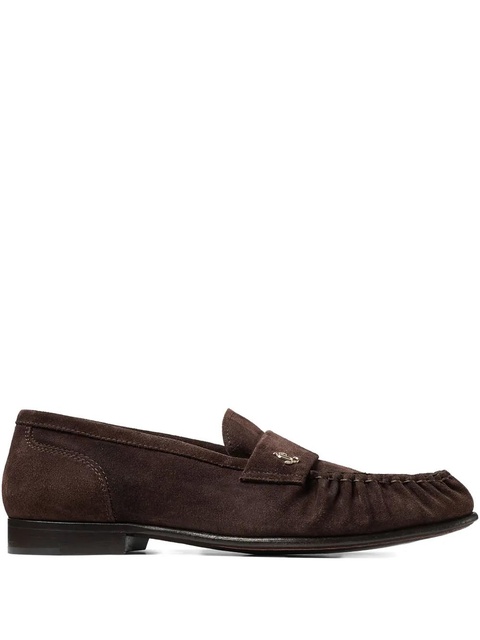 Jimmy Choo Ellis metal-plaque suede loafers - Brown - zdjęcie produktu nr 1