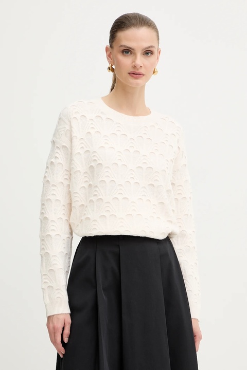 Morgan sweter damski kolor beżowy lekki MEDINE - zdjęcie produktu nr 1