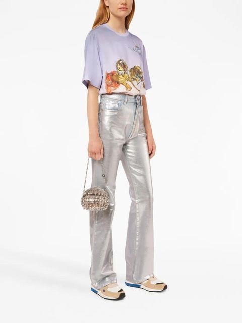 Rabanne metallic-finish straight-leg jeans - Silver - zdjęcie produktu nr 2