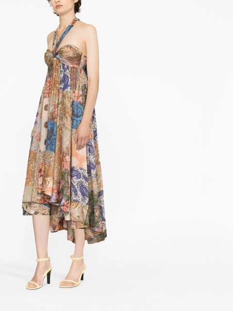 ZIMMERMANN Devi paisley-print halterneck dress - Neutrals - zdjęcie produktu nr 2