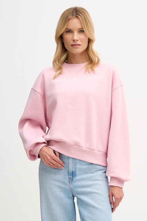 Tommy Hilfiger bluza damska kolor różowy z nadrukiem WW0WW47831 - zdjęcie produktu nr 1