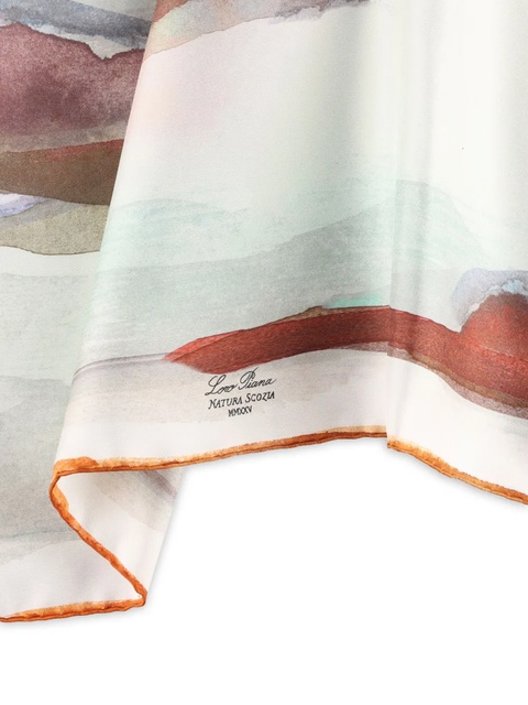 Loro Piana landscape-print silk scarf - Brown - zdjęcie produktu nr 1