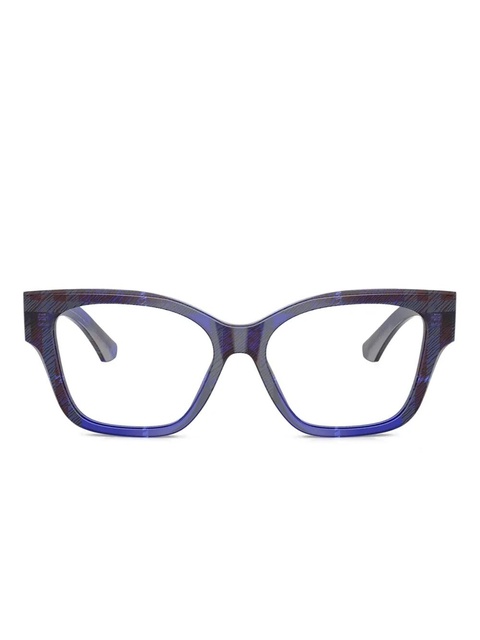Burberry Eyewear check-pattern square-frame glasses - Blue - zdjęcie produktu nr 1