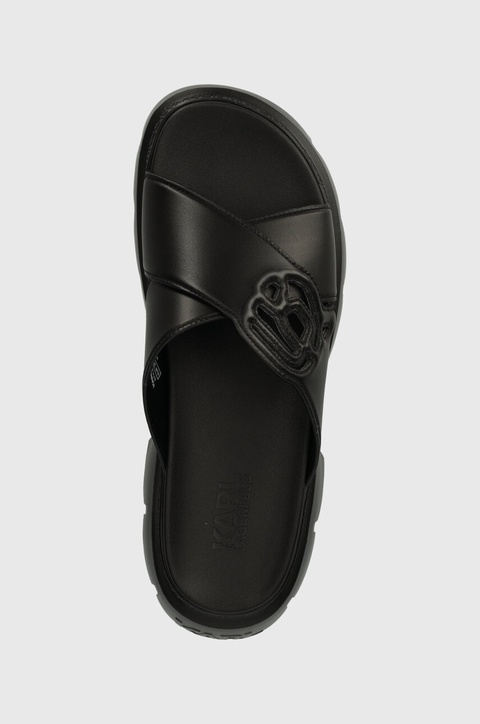 Karl Lagerfeld klapki skórzane SUN TREKKA NFT damskie kolor czarny na platformie KL83504 - zdjęcie produktu nr 2
