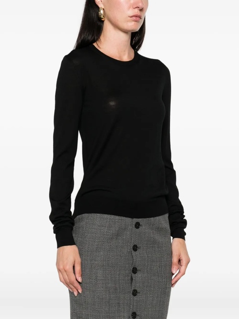 Saint Laurent crew-neck wool top - Black - zdjęcie produktu nr 1