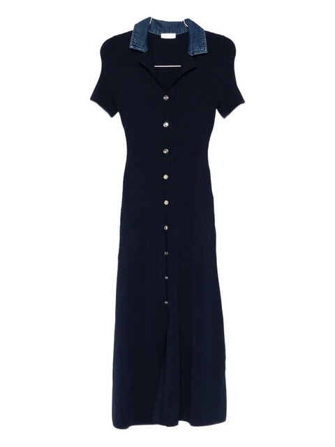 SANDRO v-neck knitted dress - Blue - zdjęcie produktu nr 1