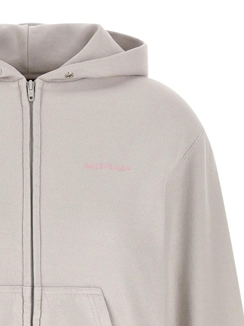 Balenciaga logo-embroidery zip-up hoodie - Grey - zdjęcie produktu nr 2