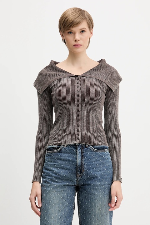 Guess Originals kardigan damski kolor brązowy lekki W5BR67 Z2YJ2 - zdjęcie produktu nr 1