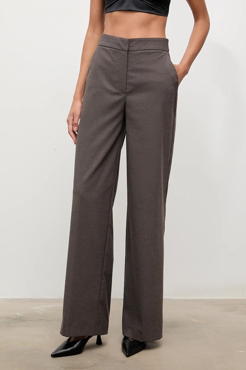 Answear.LAB spodnie damskie kolor brązowy szerokie high waist - zdjęcie produktu nr 1