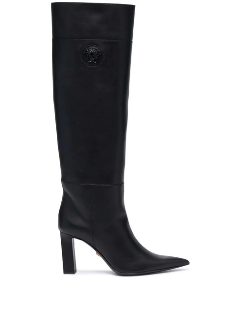 Versace Medusa Head plaque knee boots - Black - zdjęcie produktu nr 1