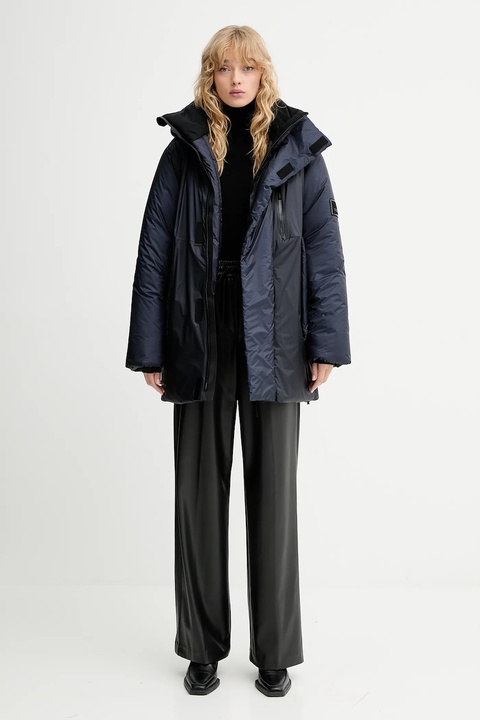 Rains kurtka 17240 Torna Insulated Long Jacket kolor granatowy zimowa 17240 - zdjęcie produktu nr 2