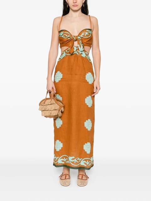 Johanna Ortiz Los Siete Mares midi dress - Brown - zdjęcie produktu nr 2