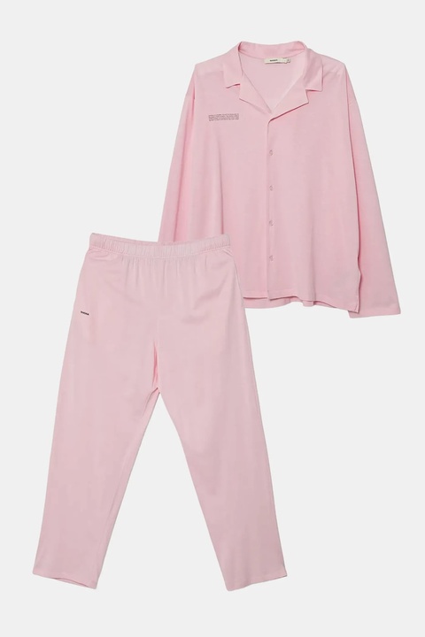 Pangaia piżama bawełniana damska kolor różowy bawełniana 10002462 - zdjęcie produktu nr 1