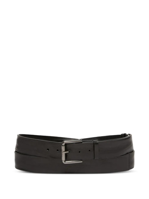 Max Mara leather square-buckle belt - Black - zdjęcie produktu nr 1