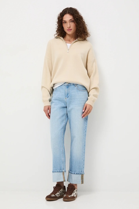 Medicine jeansy bawełniane damskie kolor niebieski - zdjęcie produktu nr 1