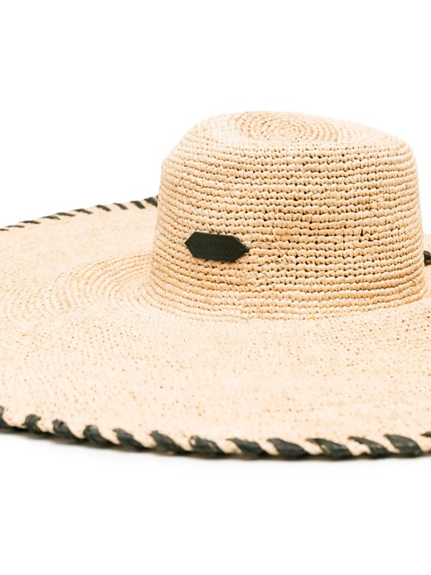 Lanvin whipstitch-detailing raffia hat - Neutrals - zdjęcie produktu nr 2