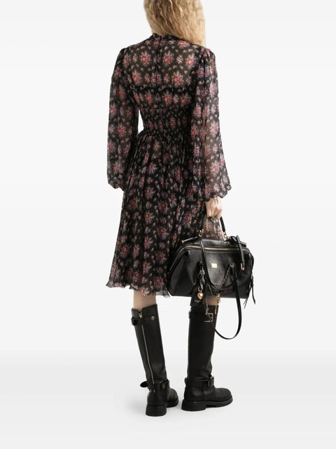 Dolce & Gabbana long-sleeves floral midi dress - Black - zdjęcie produktu nr 1