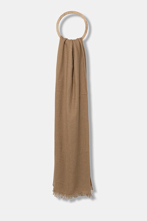 Weekend Max Mara szal z domieszką kaszmiru FLAVIONEW damski kolor brązowy gładki 2525546025600 - zdjęcie produktu nr 2