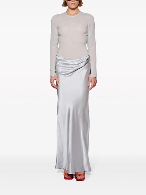 Christopher Esber semi-sheer draped maxi dress - Silver - zdjęcie produktu nr 2
