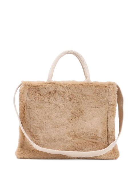 Marni faux-fur top-handle tote bag - Brown - zdjęcie produktu nr 1