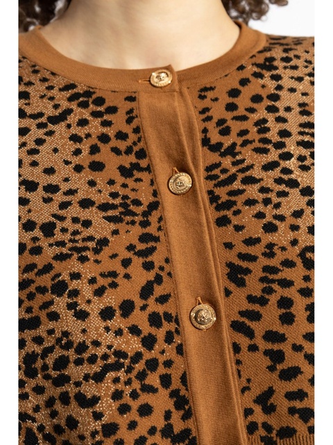 Versace leopard-print cropped cardigan - Brown - zdjęcie produktu nr 2