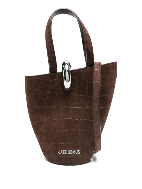 Jacquemus crocodile-effect ring-detail tote bag - Brown - zdjęcie produktu nr 1