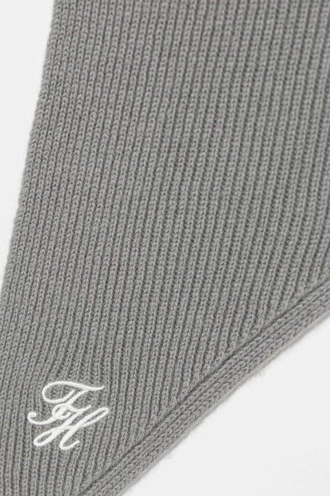 Tommy Hilfiger chusta wełniana kolor szary gładka AW0AW18516 - zdjęcie produktu nr 1