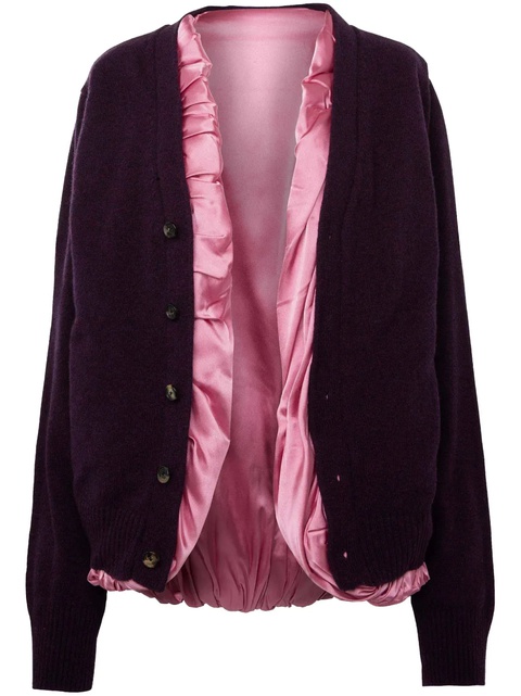 JW Anderson satin-lined cardigan - Purple - zdjęcie produktu nr 1