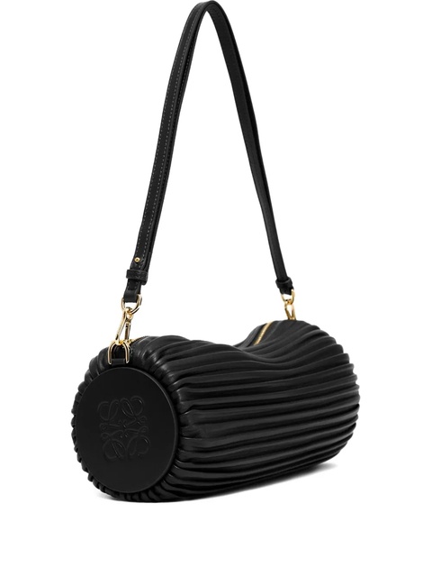 LOEWE Bracelet pleated cylindrical shoulder bag - Black - zdjęcie produktu nr 1