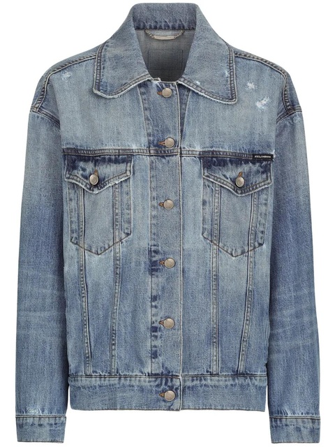 Dolce & Gabbana logo-patch cotton denim jacket - Blue - zdjęcie produktu nr 1