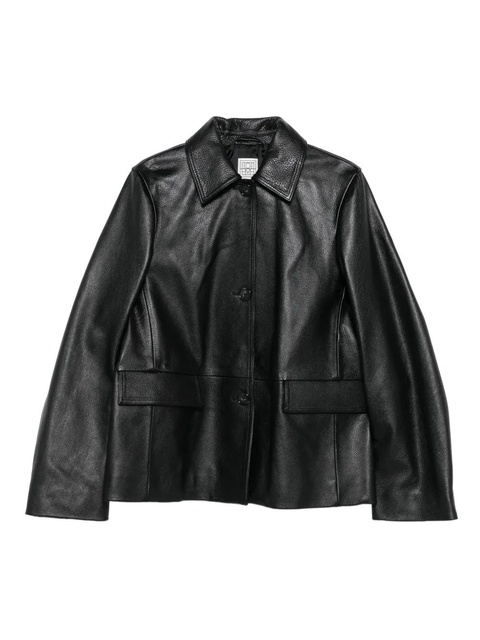 TOTEME grained-texture leather jacket - Black - zdjęcie produktu nr 1