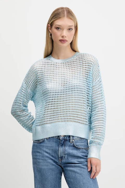 Desigual sweter WHISTLER damski kolor niebieski lekki 25WWJF40 - zdjęcie produktu nr 1